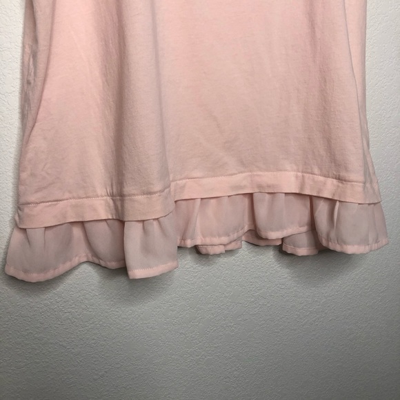J. Crew Baby Pink Square Neck Tanktop Ruffle Hem - Picture 7 of 8